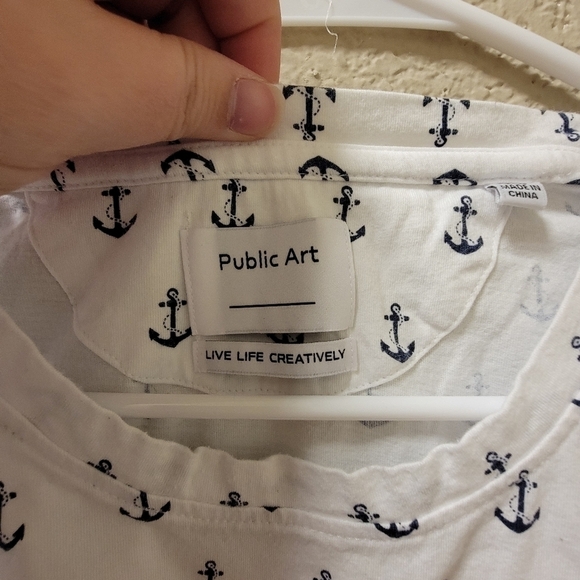 Public Art live life creatively Anchor print tee - Picture 3 of 7